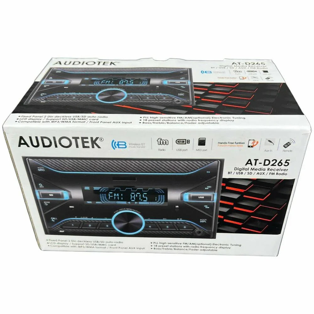 Audiotek AT-D265 Double DIN Bluetooth Digital Media Receiver