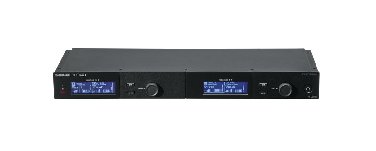 Shure SLXD4QDAN+=-G57 Quad Dante Wireless Receiver