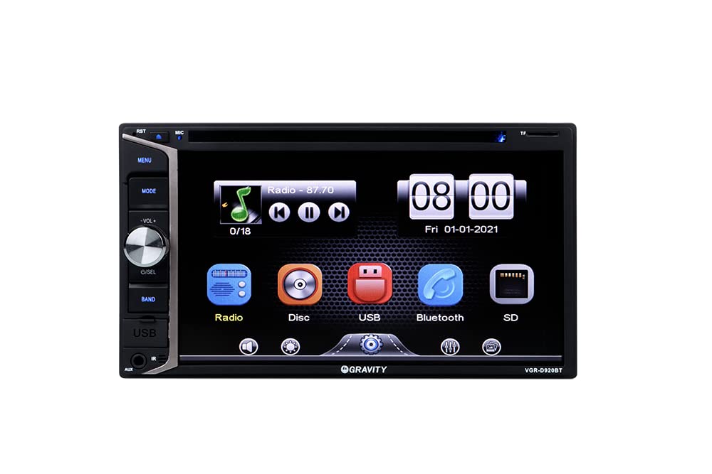 Gravity VGR-D920BT 6.2" Double DIN DVD Receiver