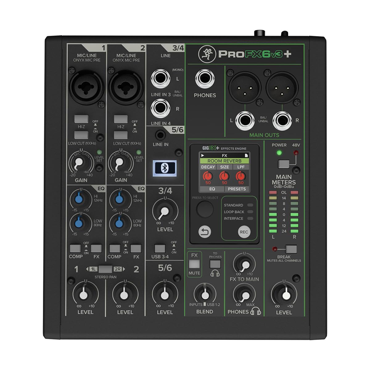 Mackie ProFX6v3+ 6-Channel Analog USB-C Mixer