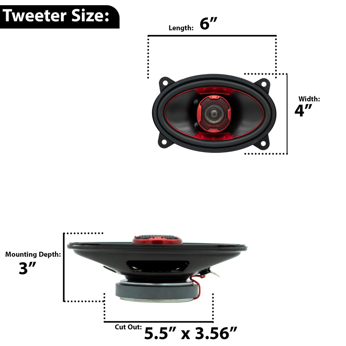 MB Quart XK2-146 4x6" 2-Way Coaxial Speakers