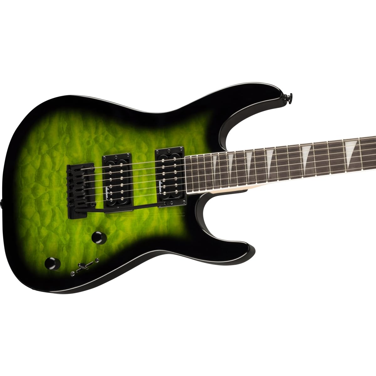 Jackson JS20 DKQ 2PT Electric Guitar, Transparent Green Burst