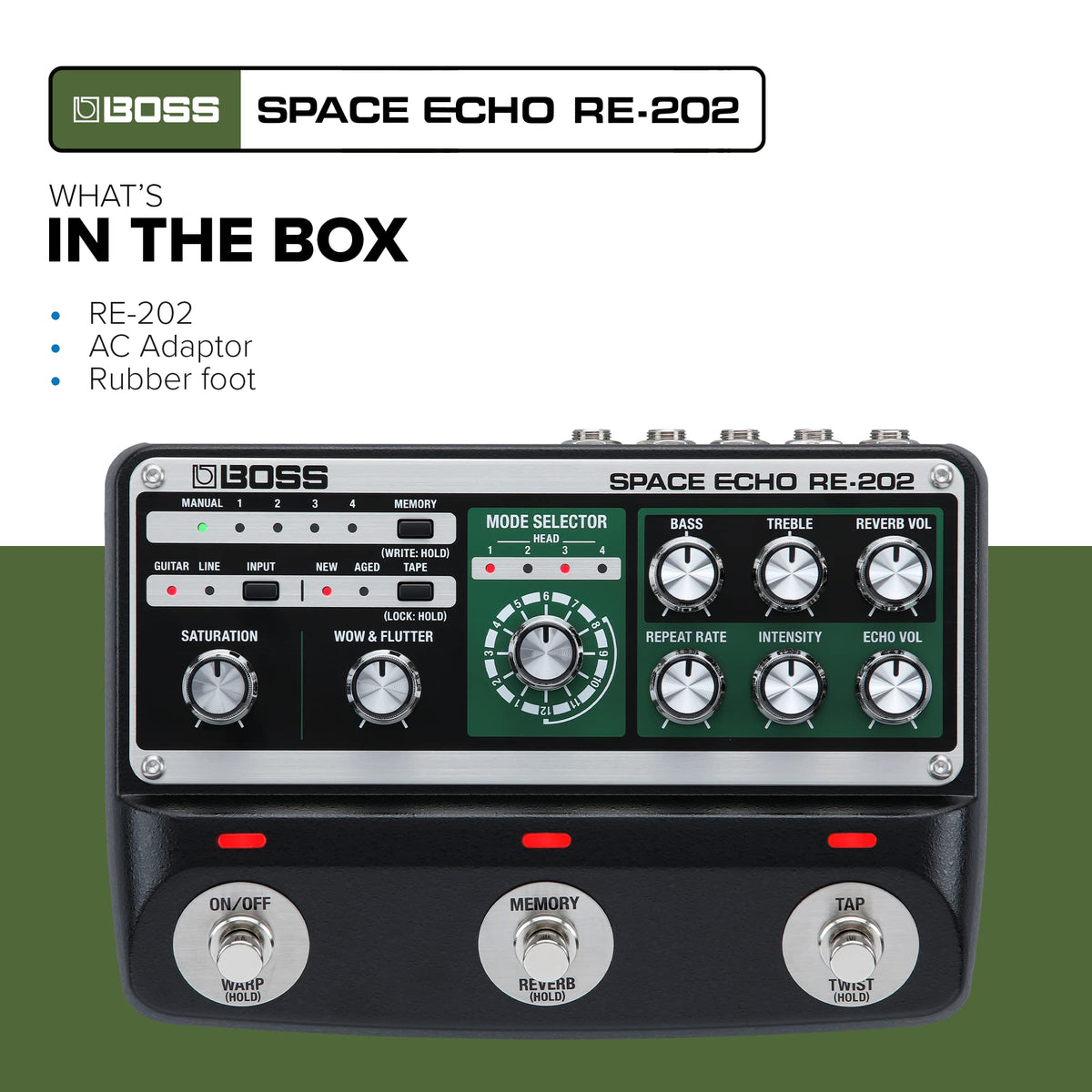 BOSS RE-202 Space Echo Tape Delay & Reverb Pedal