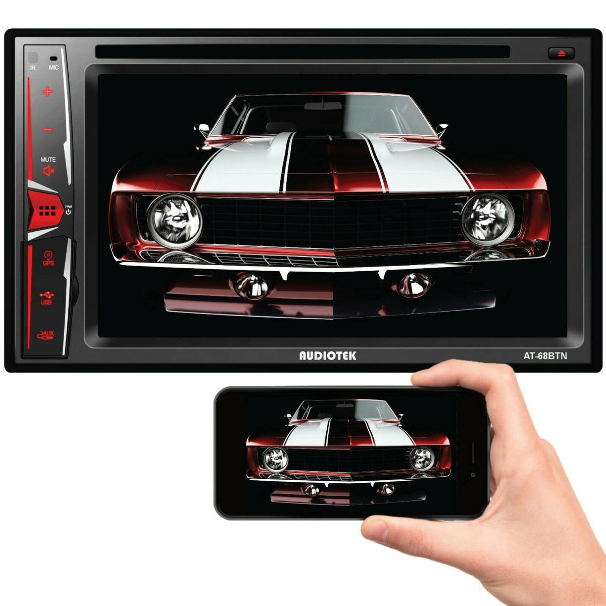 Audiotek AT-68BTN Double DIN 6.2" Touchscreen Receiver