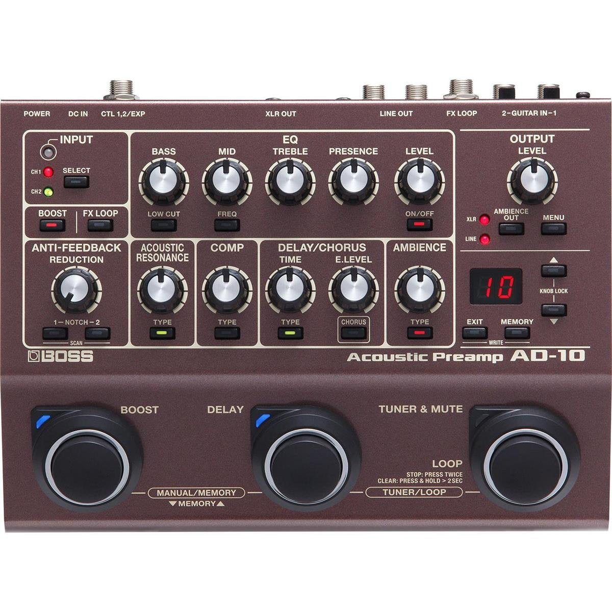 BOSS AD-10 Acoustic Preamp/DI Pedal