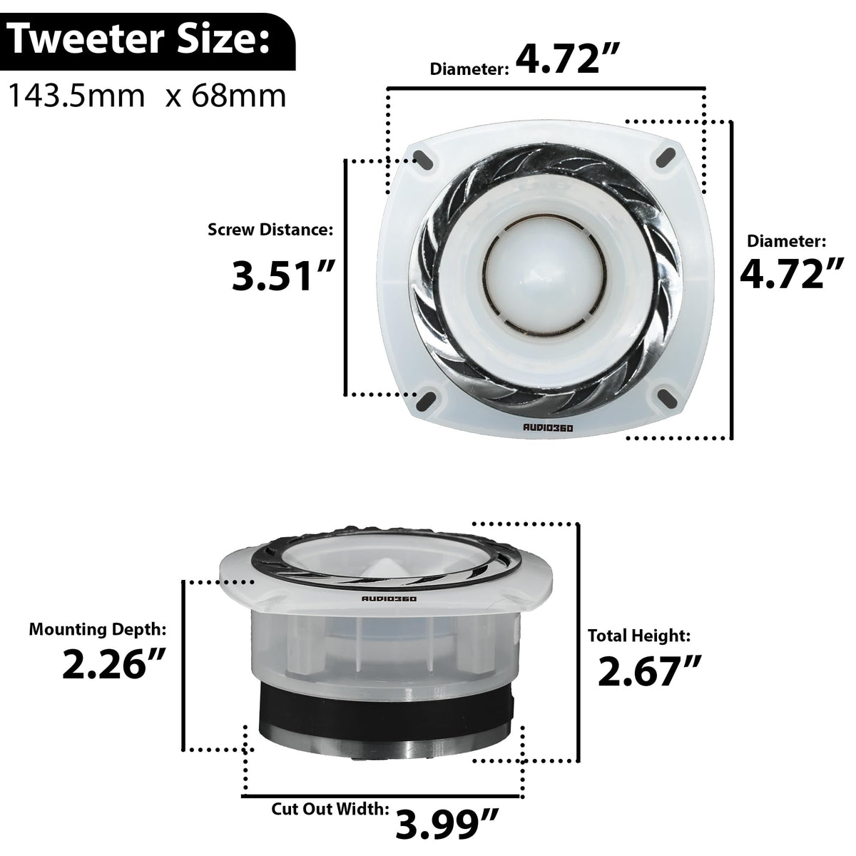Audio360 AD43TW 4.72" LED Super Tweeter