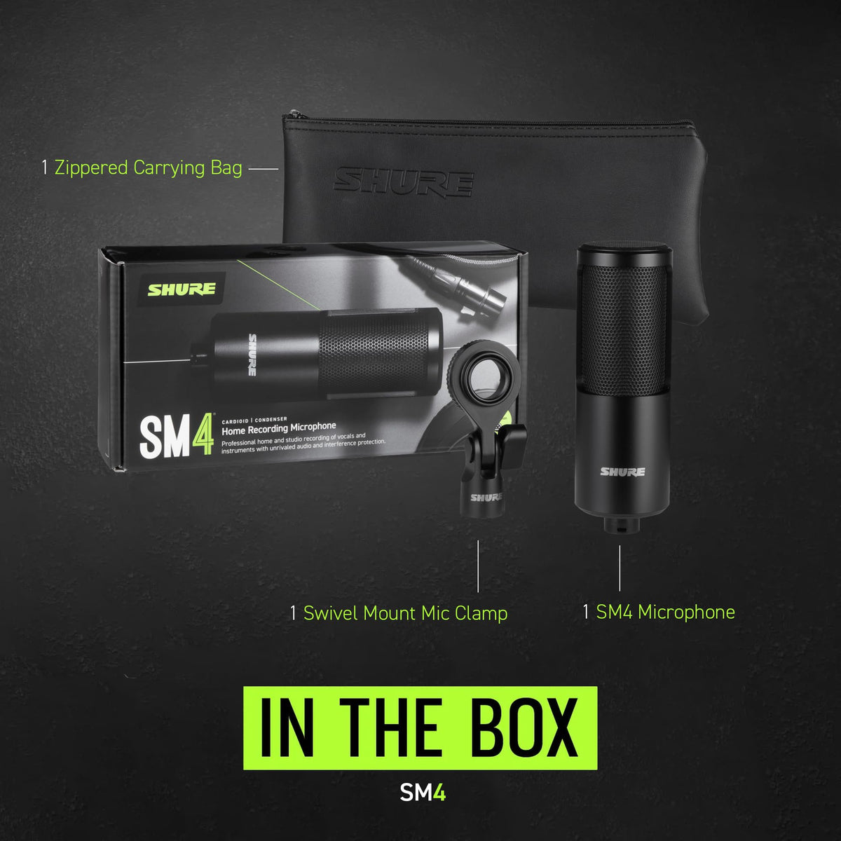 Shure SM4-K Cardioid Condenser Recording Microphone