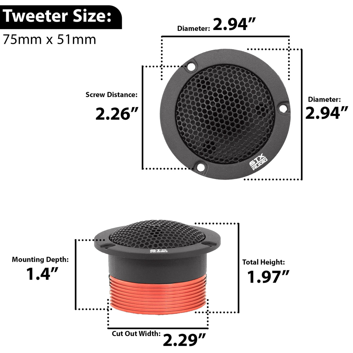 STXAudio STX-580TW 2.94" Super Tweeter