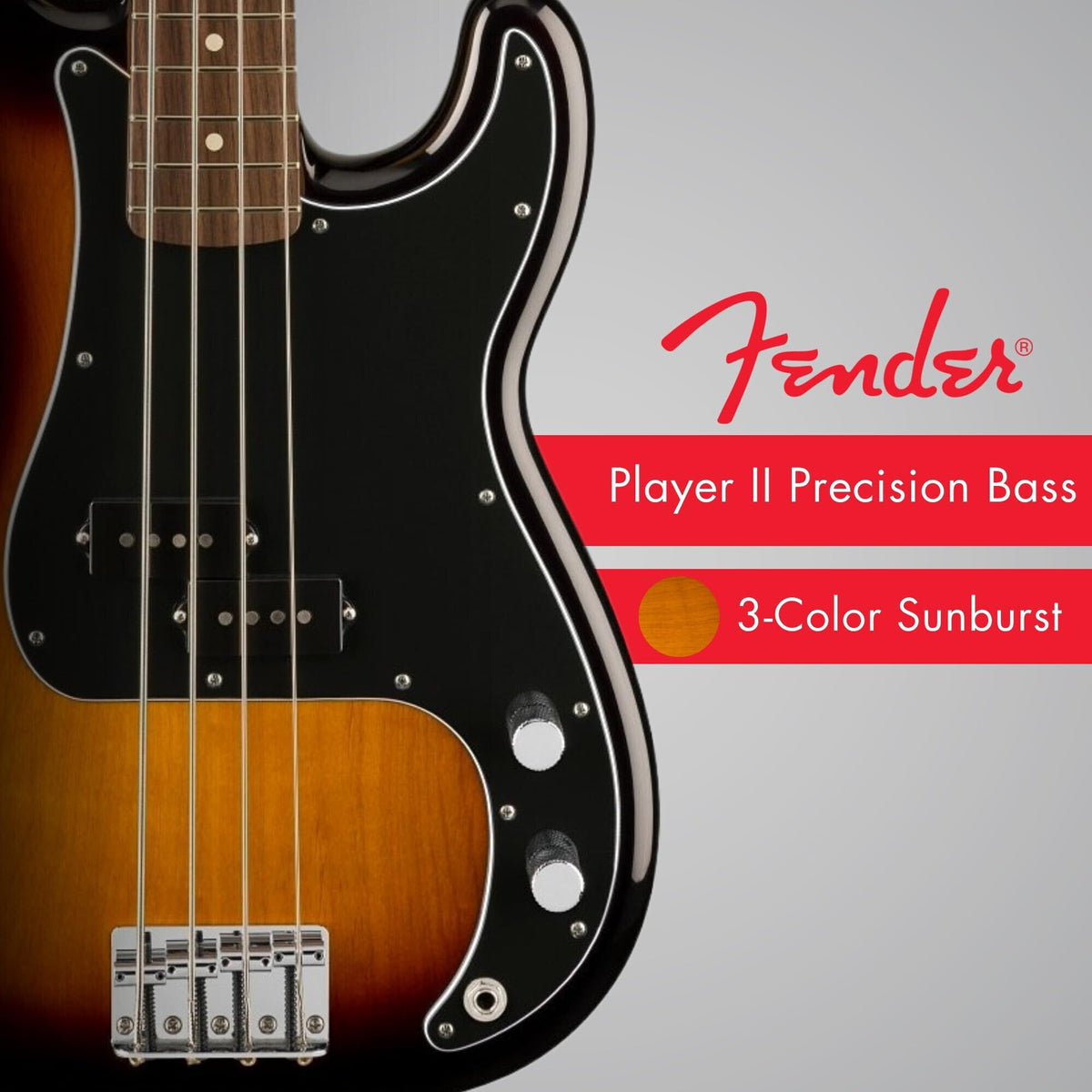 Fender 0140470500 Player II Precision Bass, 3-Color Sunburst