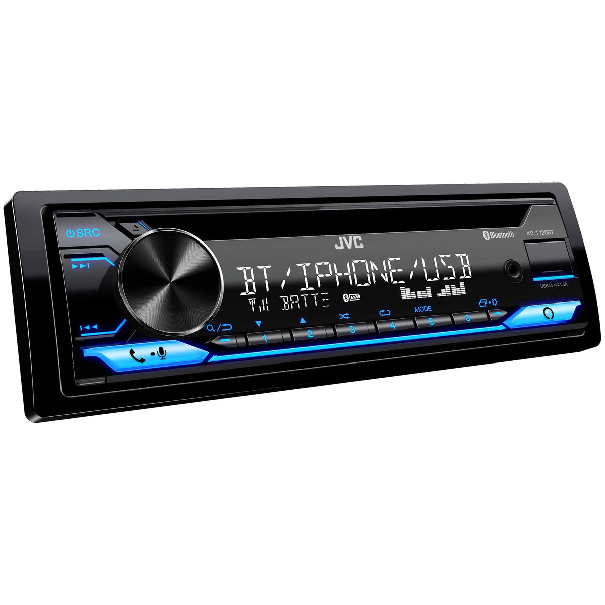JVC KD-T720BT Single DIN CD Receiver with Bluetooth