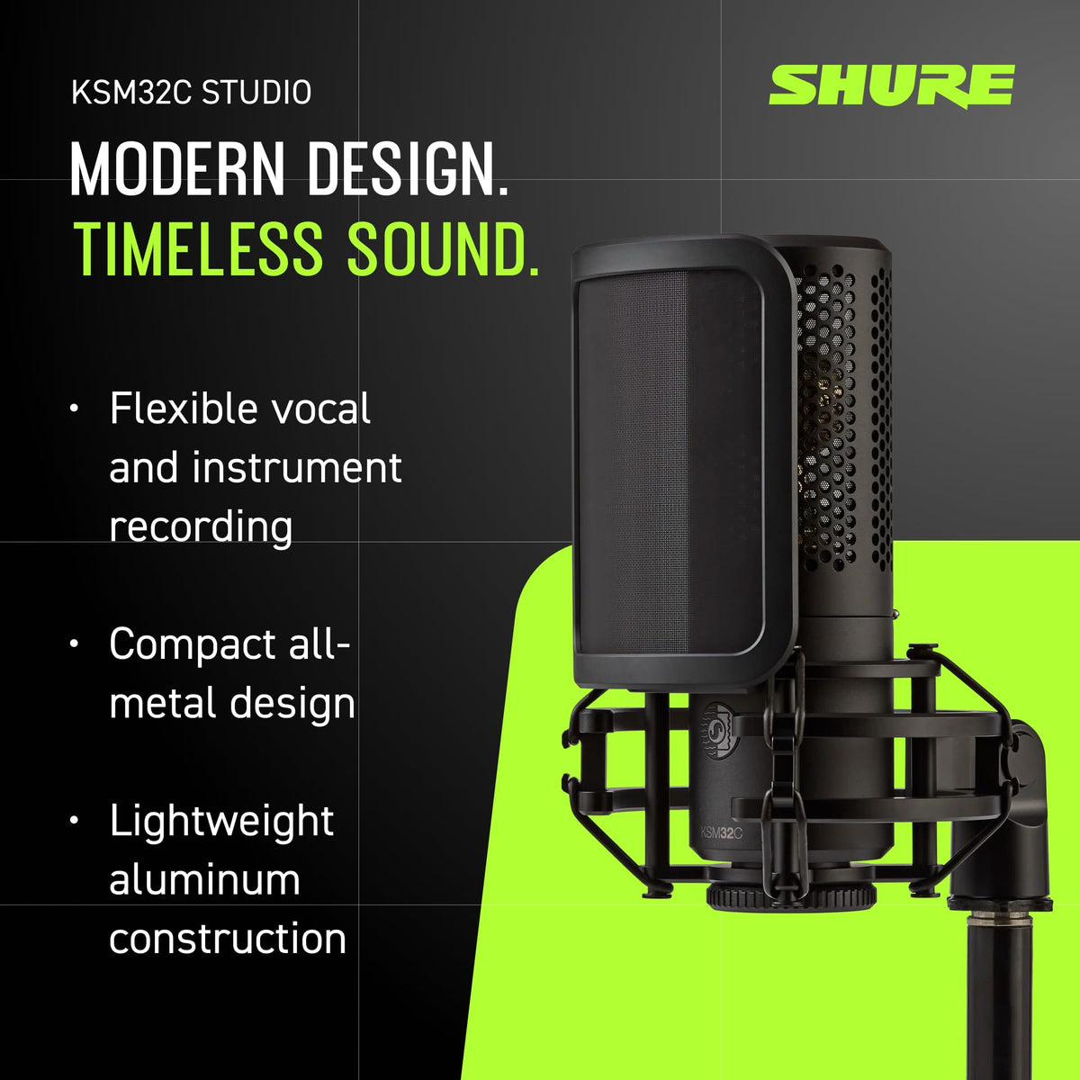 Shure KSM32C/SM Cardioid Condenser Microphone Studio Kit