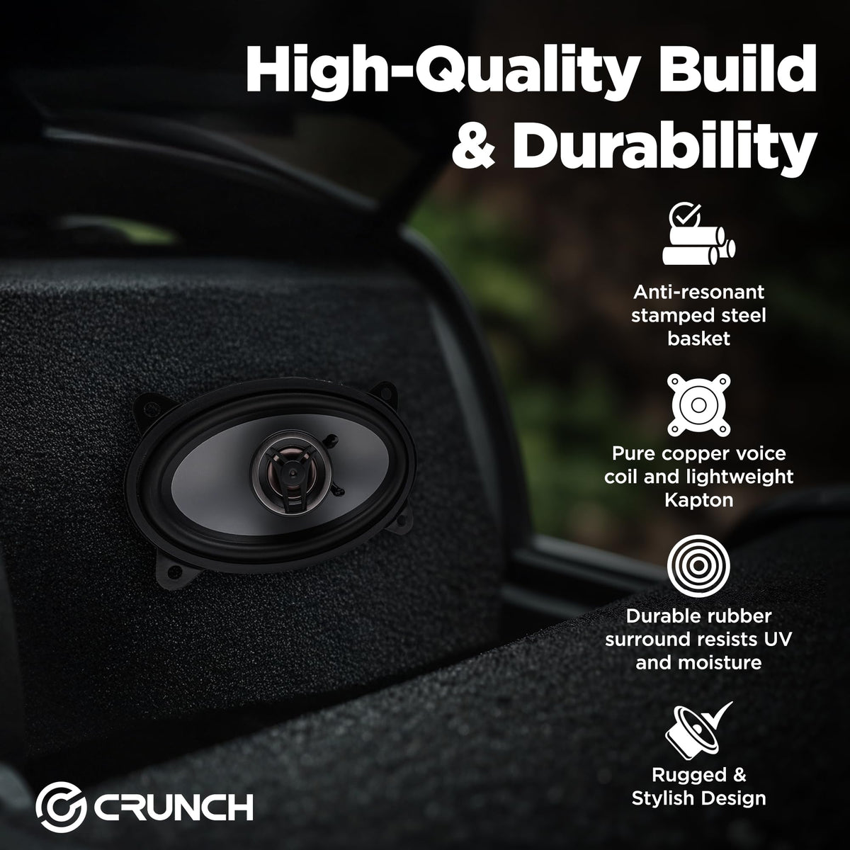 Crunch CS46CX 4" x 6" 2-Way Coaxial Speakers