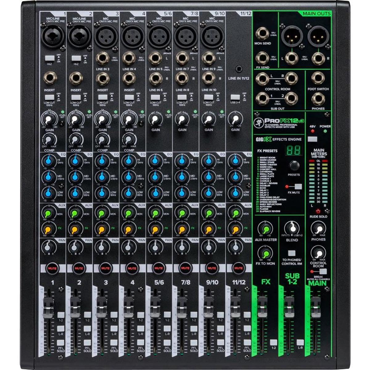 Mackie ProFX12v3 12-Channel Analog USB Mixer