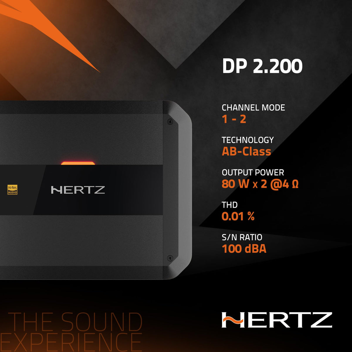 Hertz DP2-200 2-Channel Class AB Car Amplifier