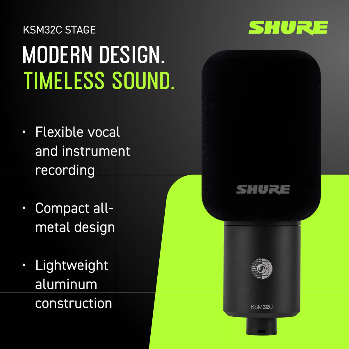 Shure KSM32C/HM ¾" Cardioid Condenser Microphone