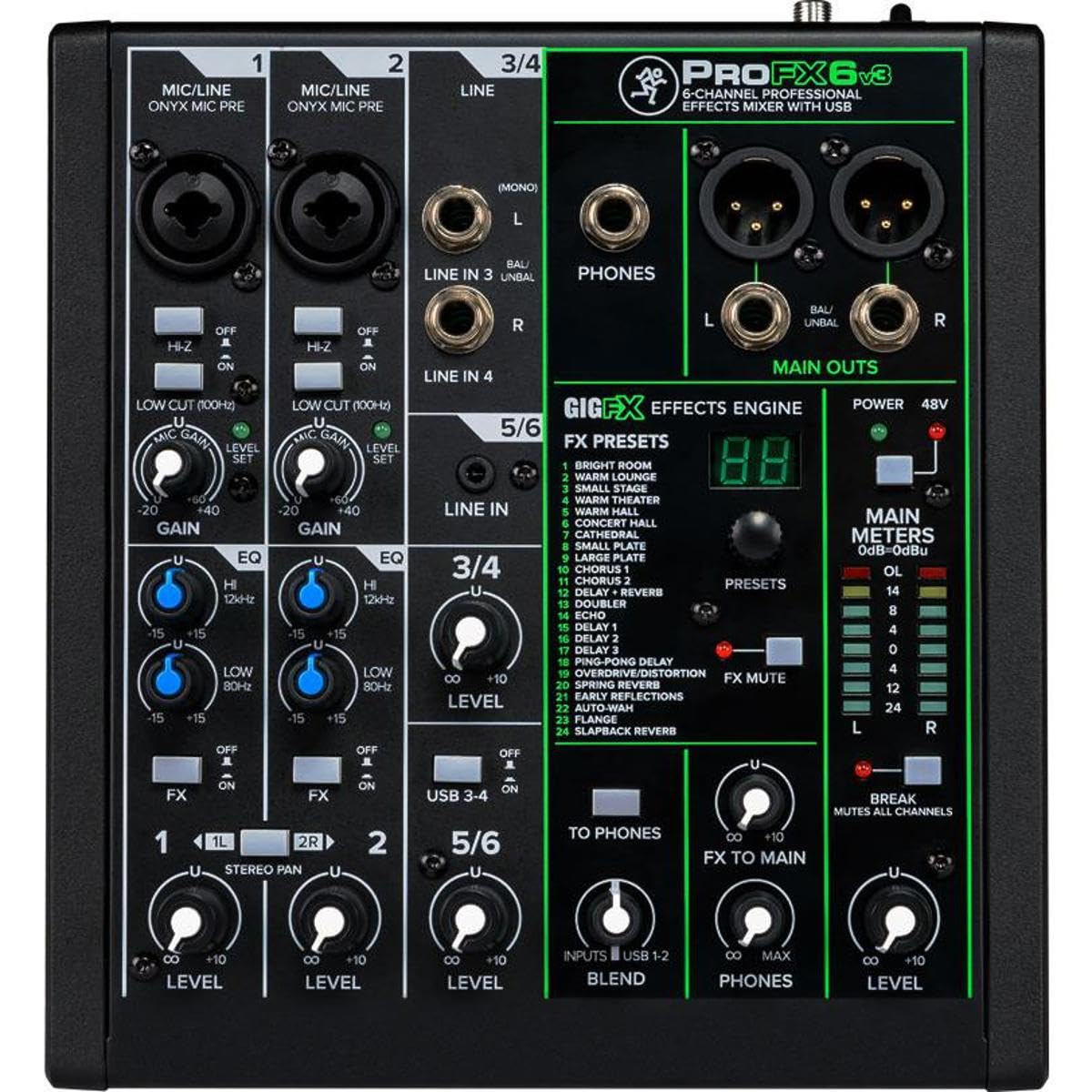 Mackie ProFX6v3 6-Channel USB Analog Mixer