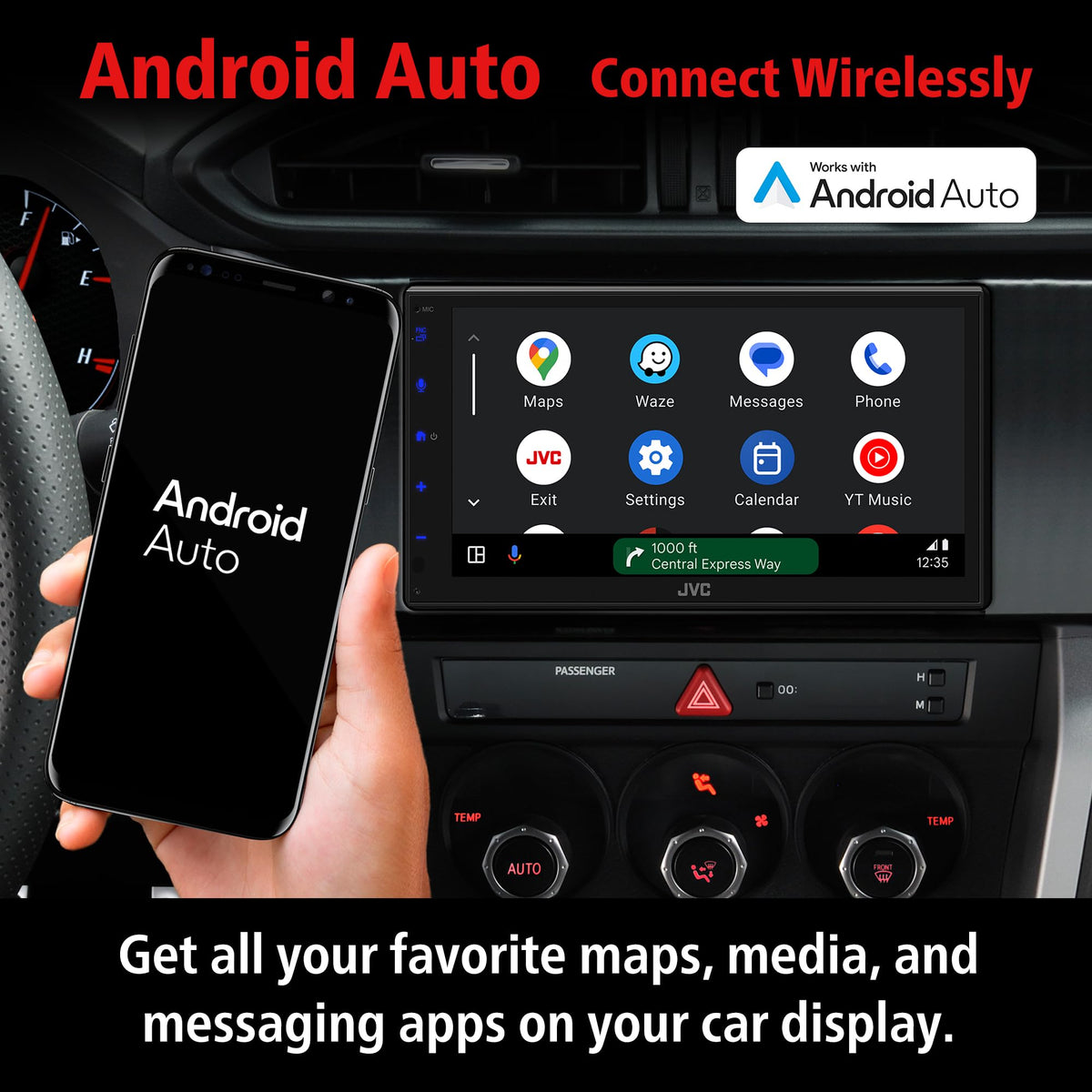 JVC KW-M695BW 6.8" Double DIN Receiver with Wireless CarPlay