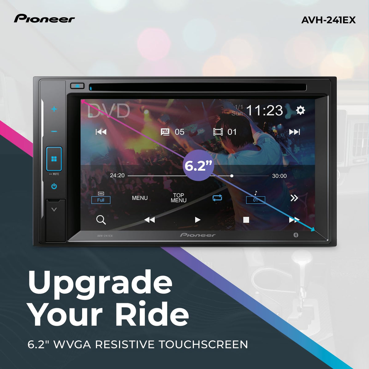 Pioneer AVH-241EX 6.2" Double DIN DVD Receiver