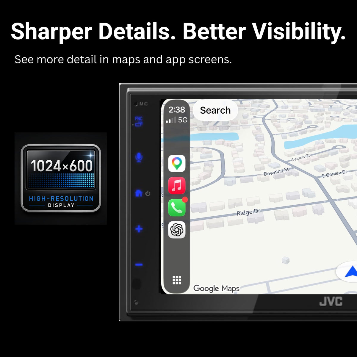 JVC KW-M690BW Double-DIN 6.8" Wireless CarPlay Receiver