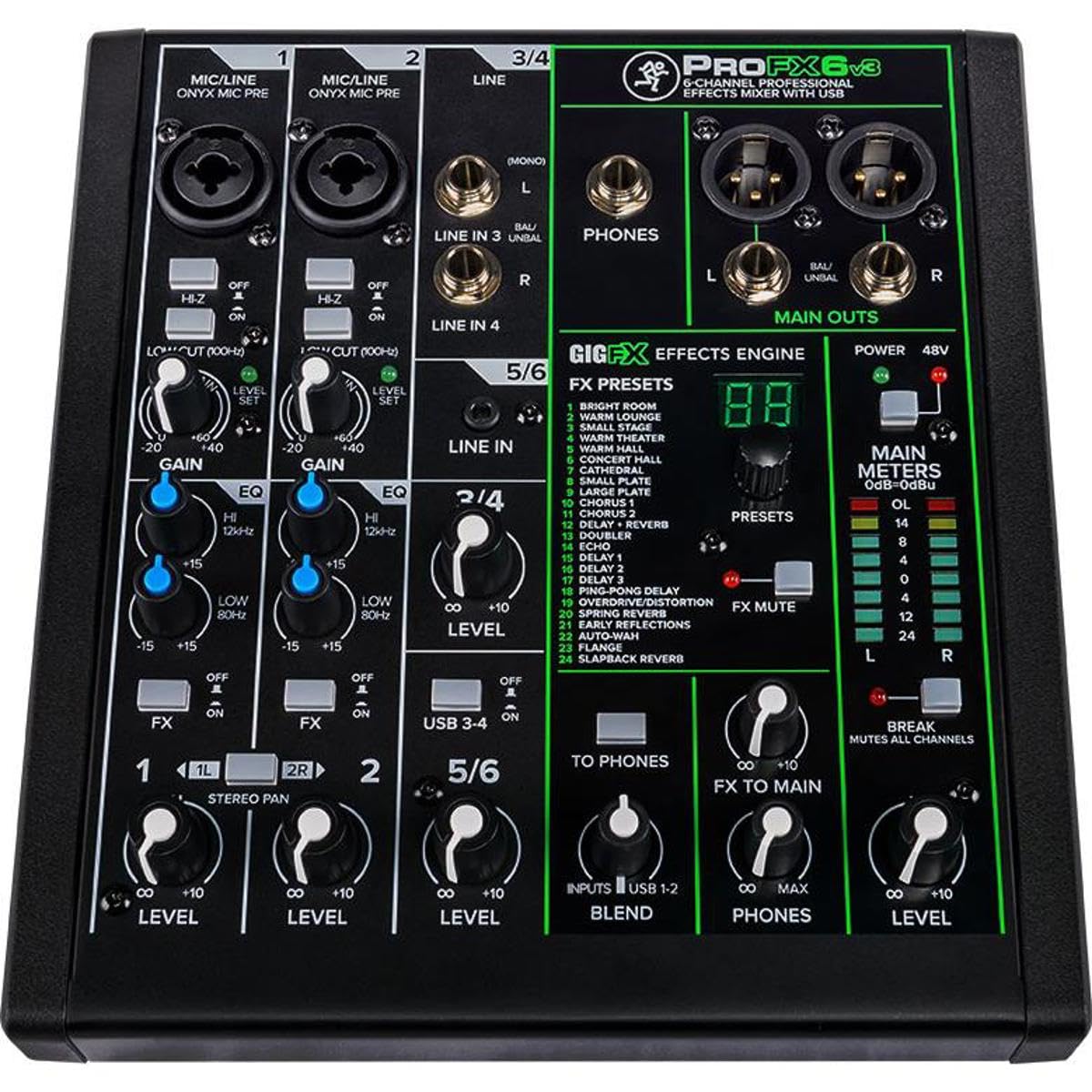 Mackie ProFX6v3 6-Channel USB Analog Mixer