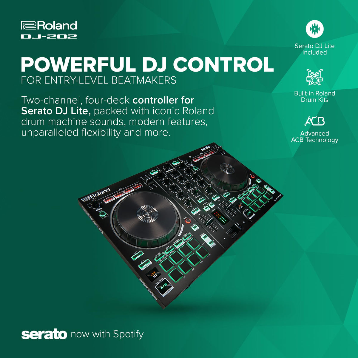 Roland DJ-202 Compact 2-Channel DJ Controller