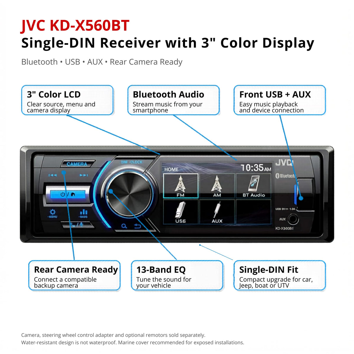 JVC KD-X560BT Single-DIN Digital Media Receiver