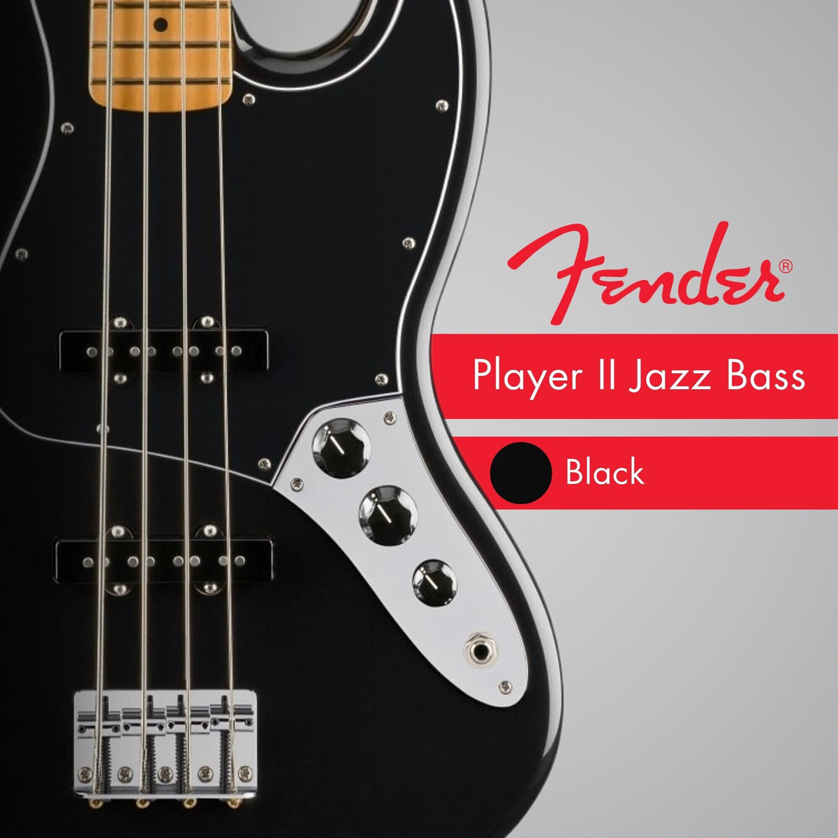Fender 140482506 Player II Jazz Bass, Black Maple