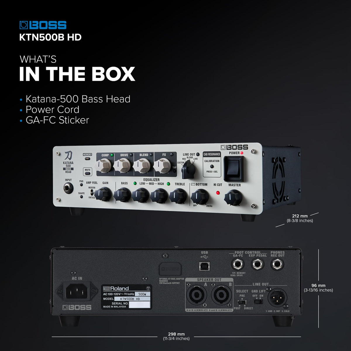 BOSS KTN500B HD Katana-500 Bass Amplifier Head