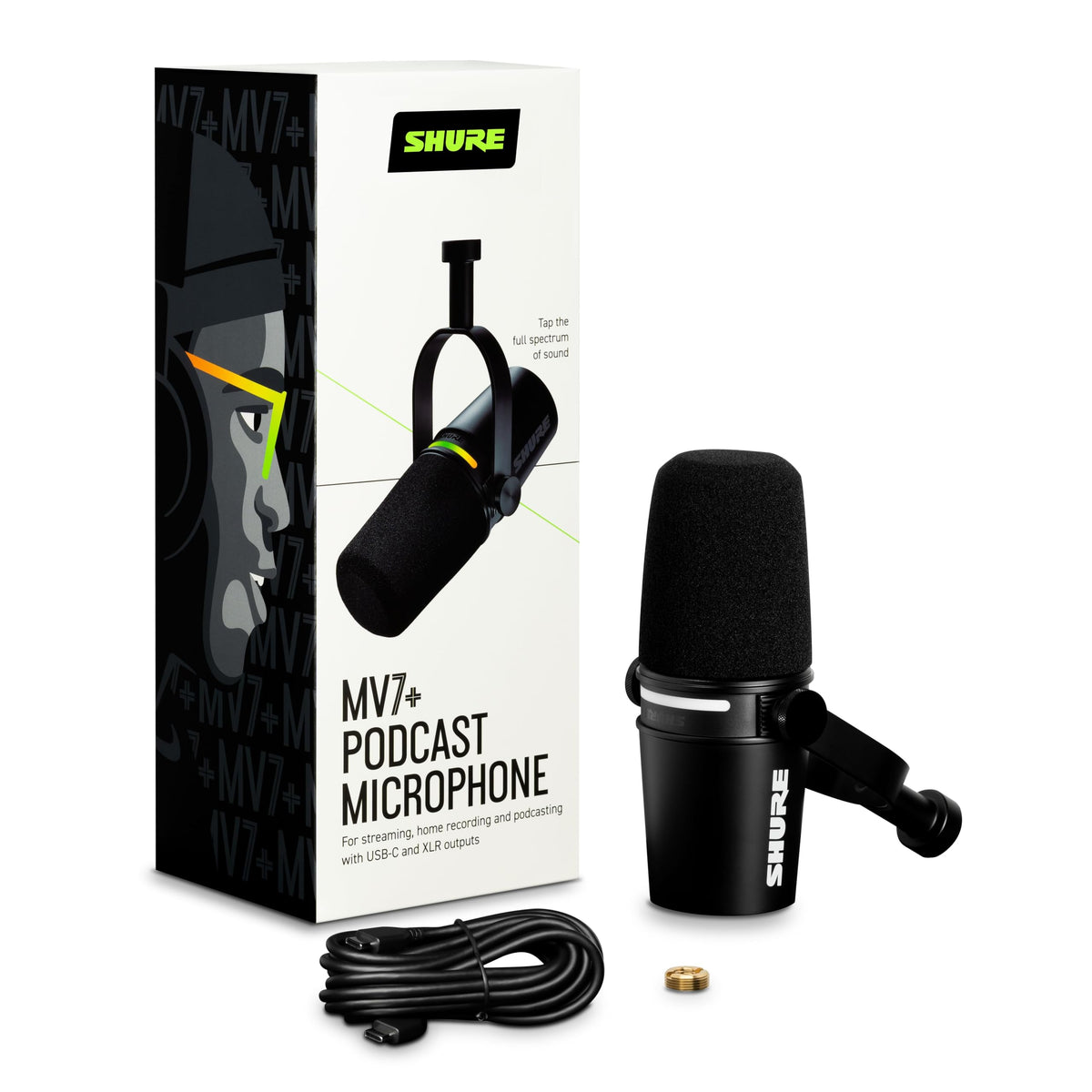 Shure MV7+K Dynamic USB-C/XLR Podcast Microphone