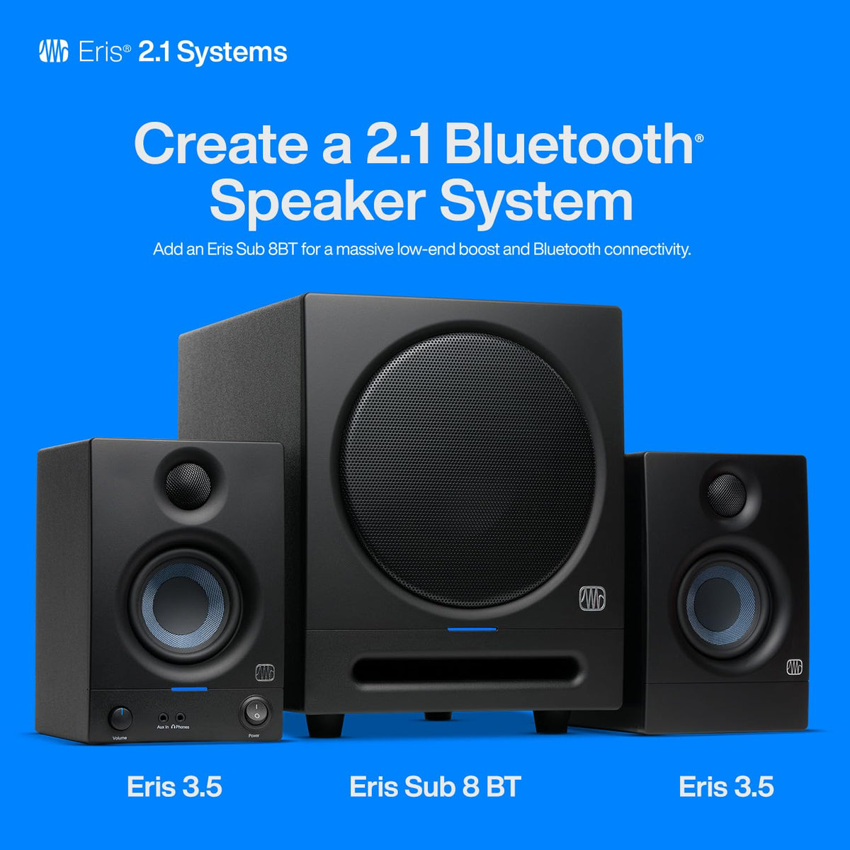 PreSonus ERIS-3.5-WH 3.5" Powered Studio Monitor Pair