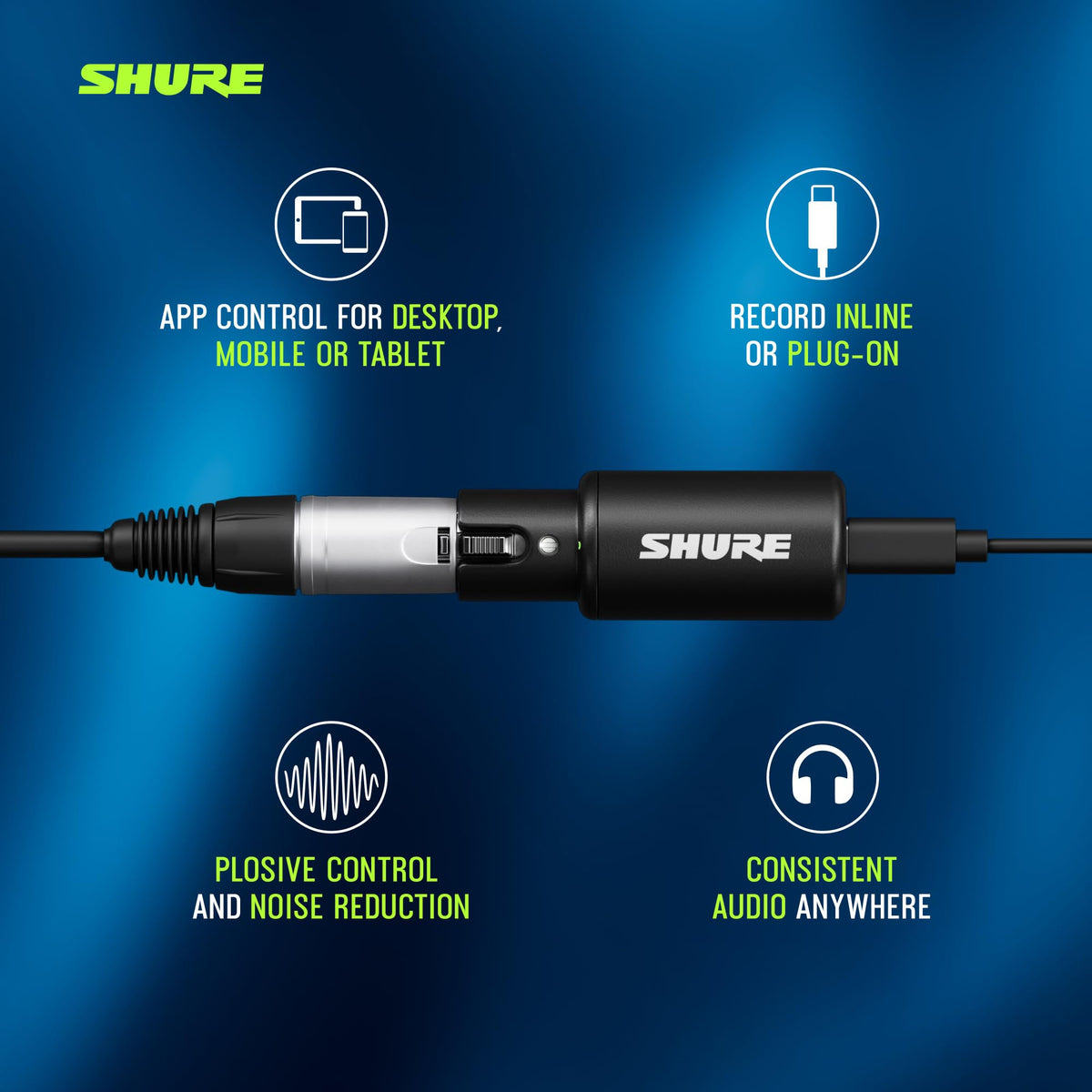 Shure MVX2UG2 XLR-to-USB-C Digital Audio Interface