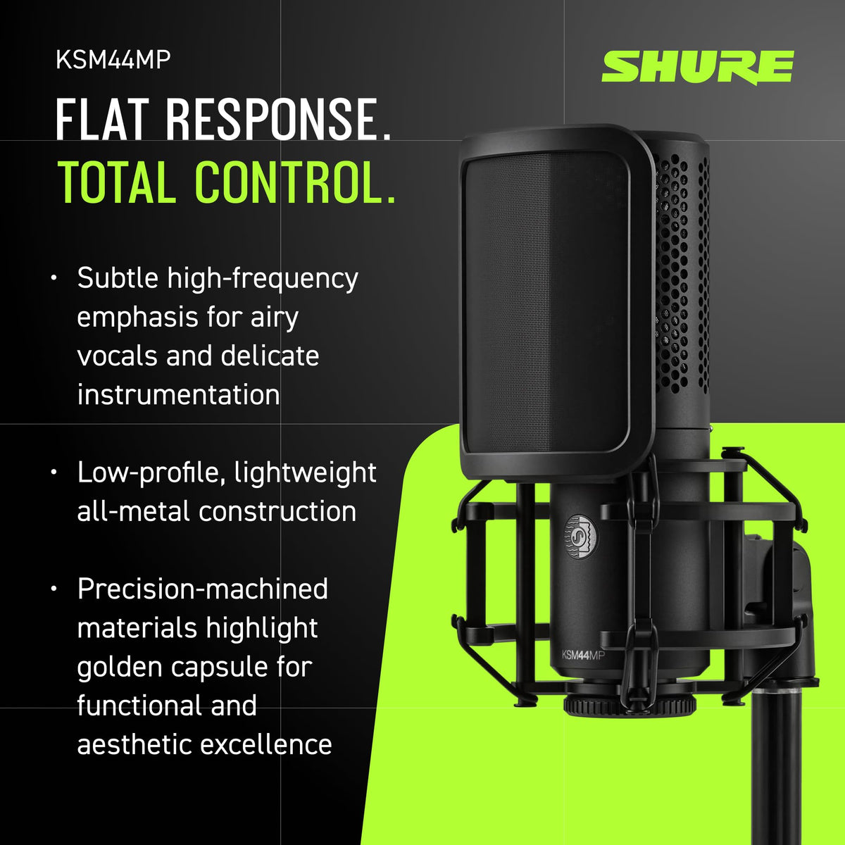 Shure KSM44MP Large-Diaphragm Multi-Pattern Condenser Microphone