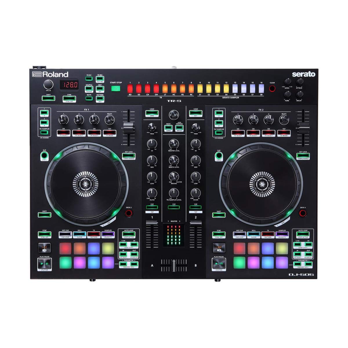 Roland DJ-505 Two-Channel Four-Deck DJ Controller