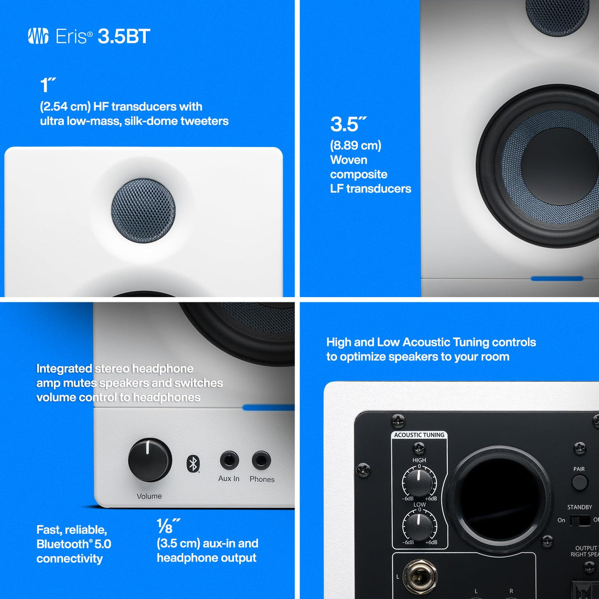 PreSonus Eris 3.5BT 3.5" Powered Bluetooth Studio Monitors