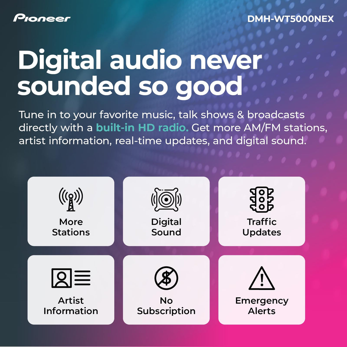 Pioneer DMH-WT5000NEX 9" Single DIN Digital Media Receiver