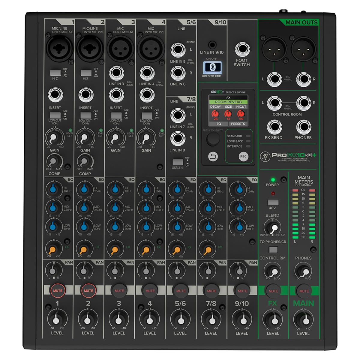 Mackie ProFX10v3+ 10-Channel Analog Mixer