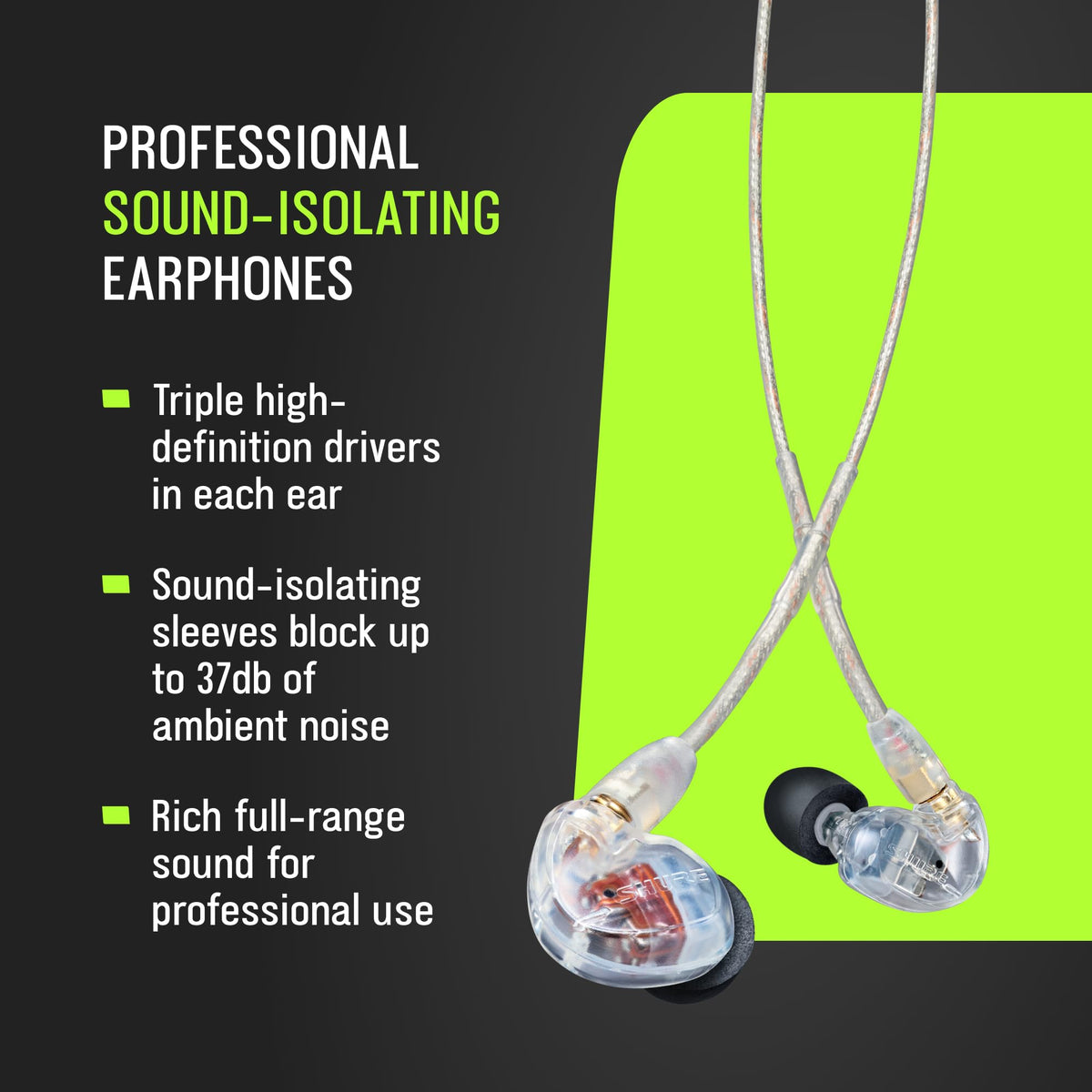Shure SE535-CL Triple-Driver Sound Isolating Earphones