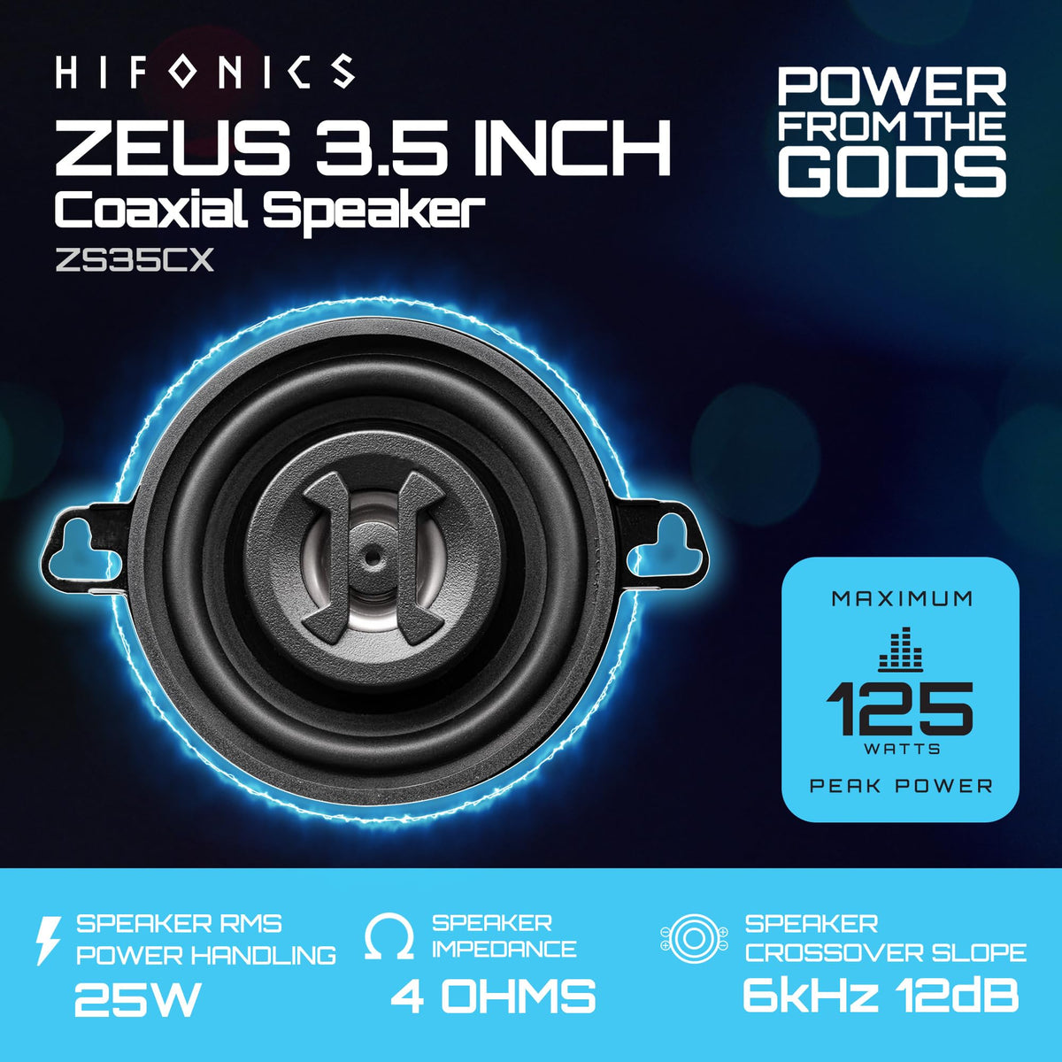 Hifonics ZS35CX 3.5" 2-Way Coaxial Car Speakers