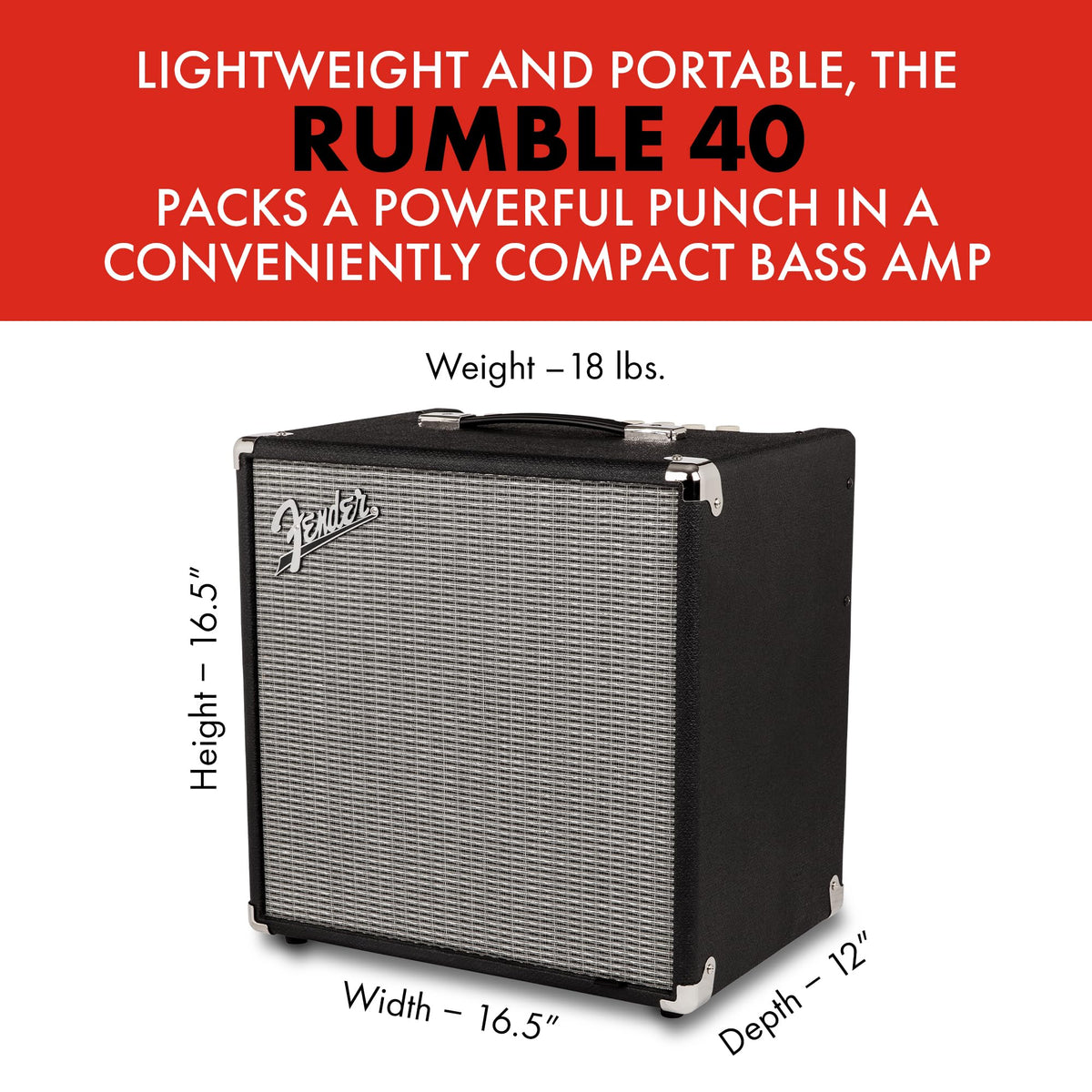 Fender Rumble 40 V3 120V 1x10" Bass Combo Amp