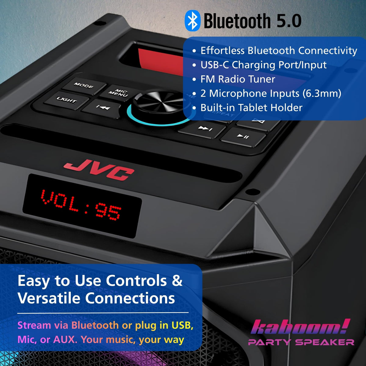 JVC SP-PA200BT-J 6.5" Bluetooth Party Speaker