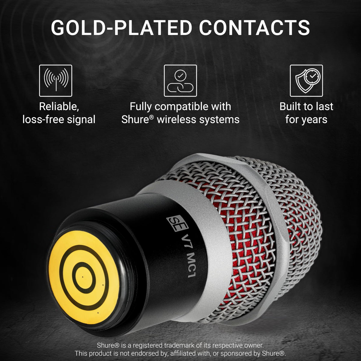 sE Electronics V7 MC1 X BLACK Shure Wireless Mic Capsule