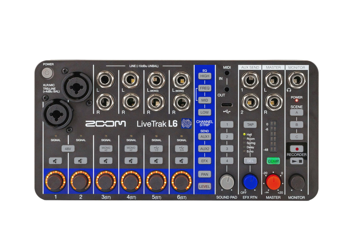 Zoom ZL6 LiveTrak L-6 10-Channel Mixer/Recorder