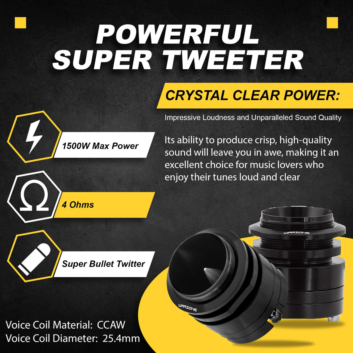 Warzone WZ45TW 1.7" Super Tweeter Speakers Pair