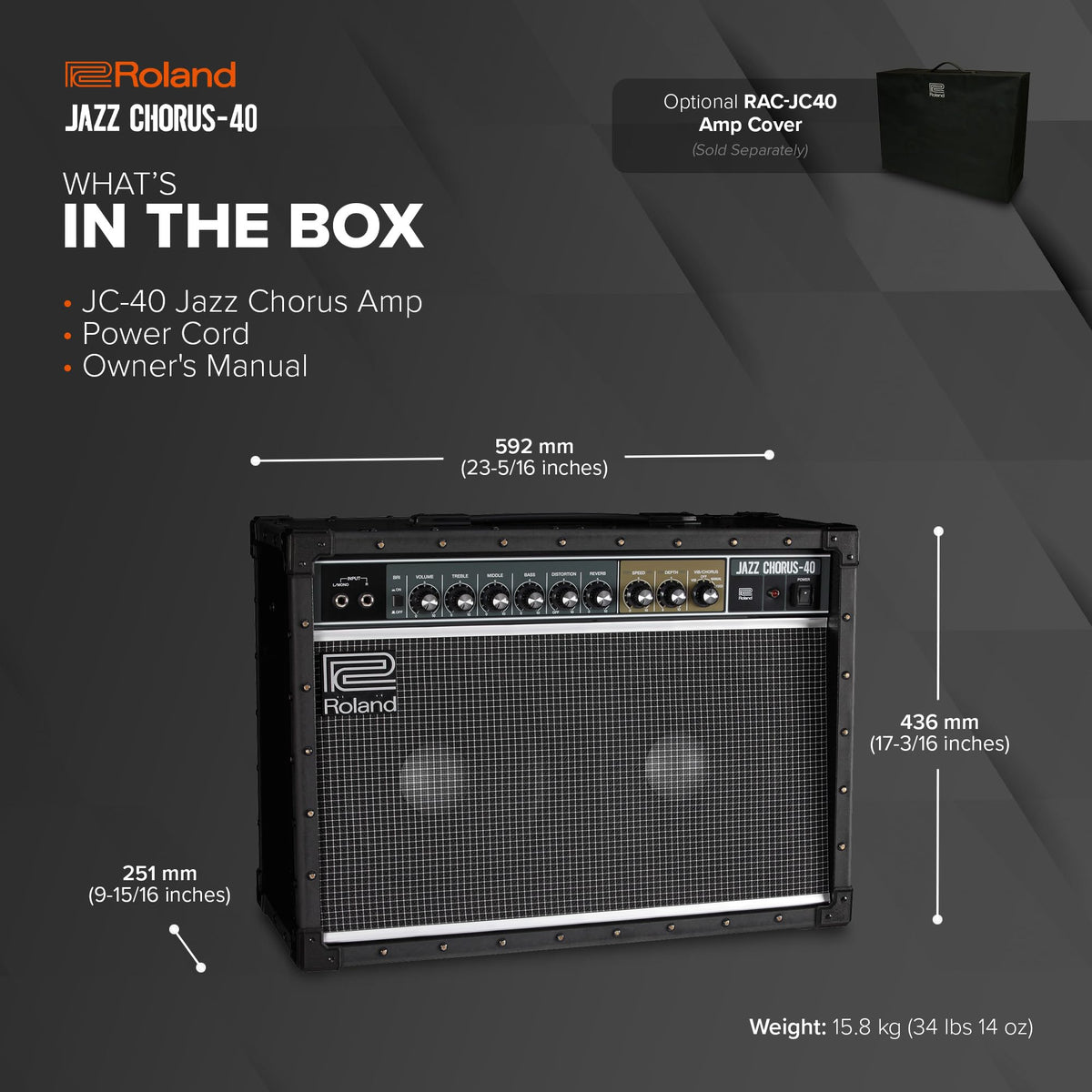 Roland JC-40 40-Watt Stereo Guitar Combo Amplifier
