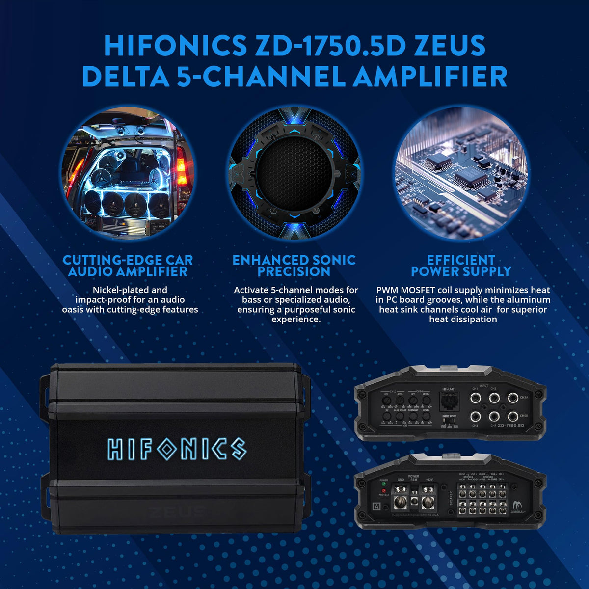 Hifonics ZD-1750.5D 5-Channel Class D Car Amplifier