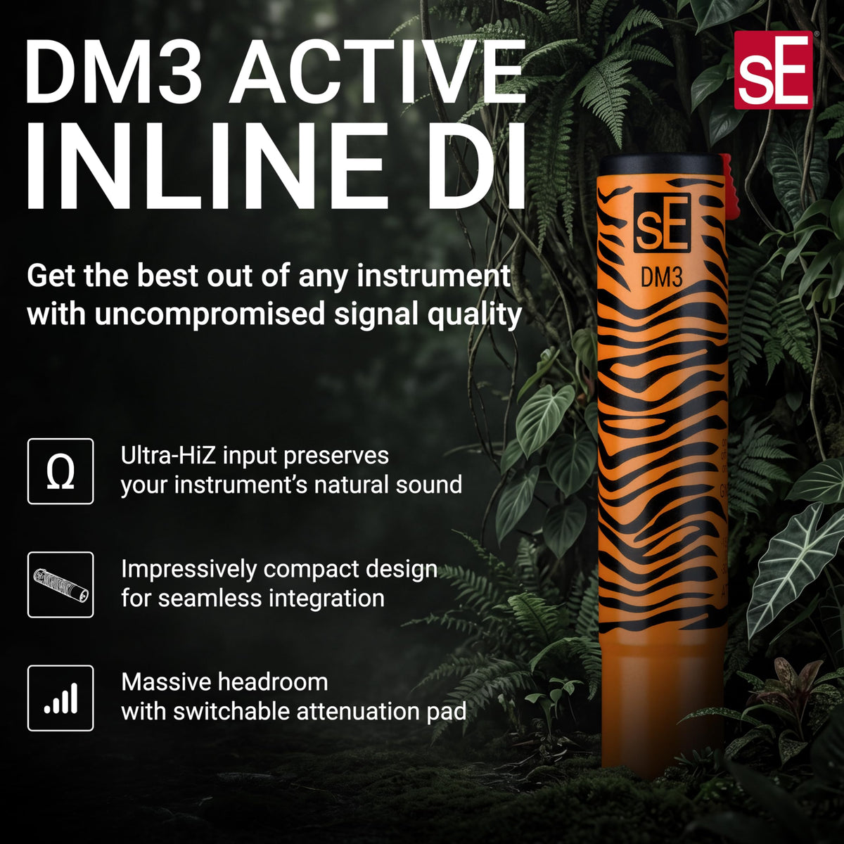 sE Electronics DM3 BLACK Active Inline DI