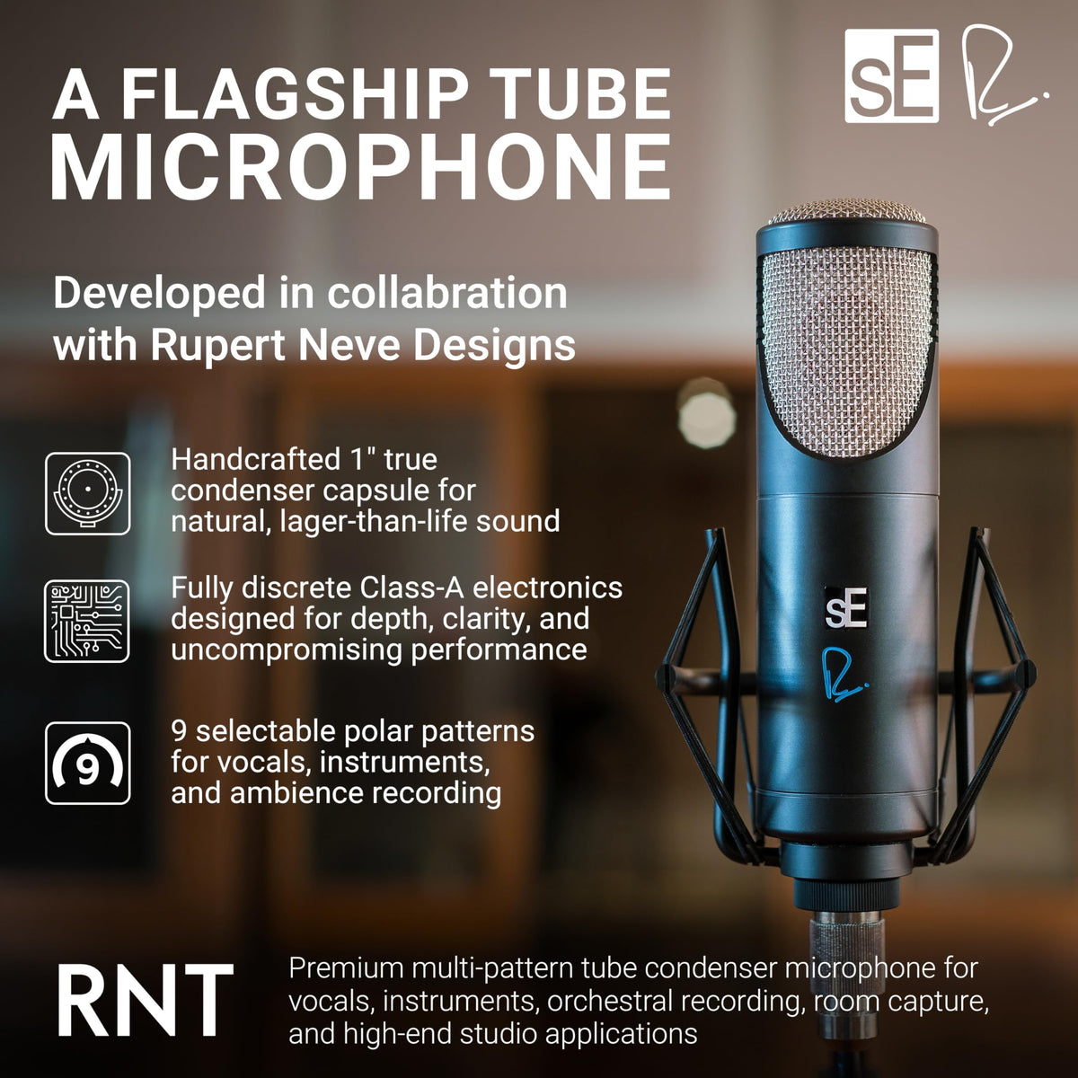 sE Electronics RNT Multi-Pattern Tube Condenser Microphone