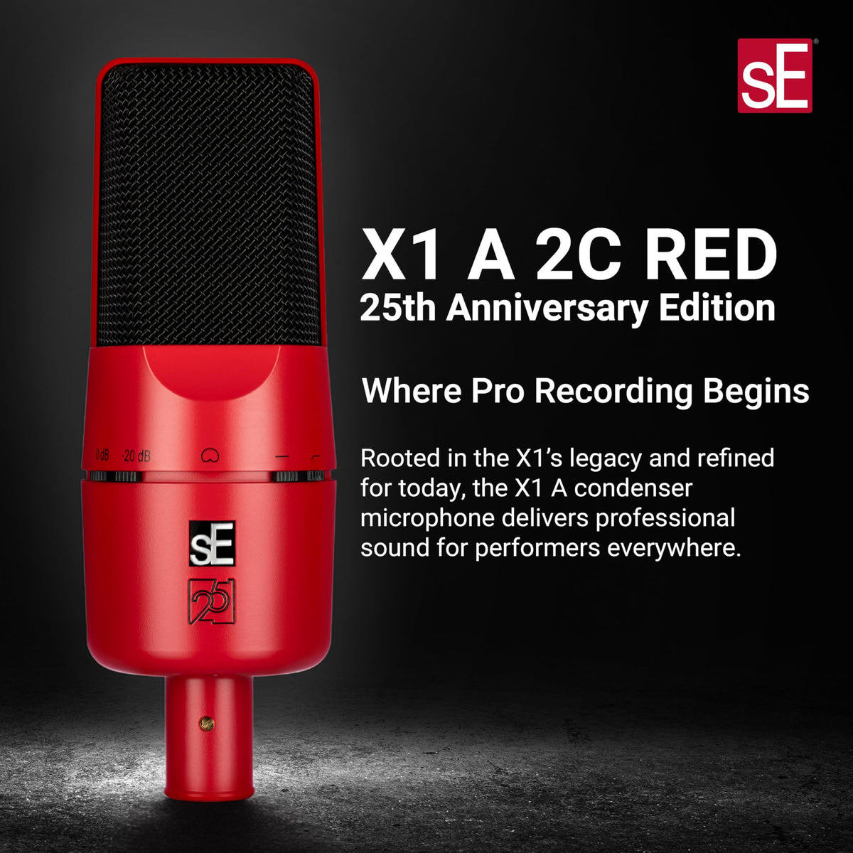 sE Electronics X1A-25AERB Red Condenser Microphone