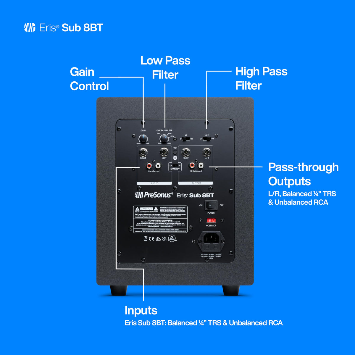 PreSonus Eris Sub 8BT 8" Powered Studio Subwoofer