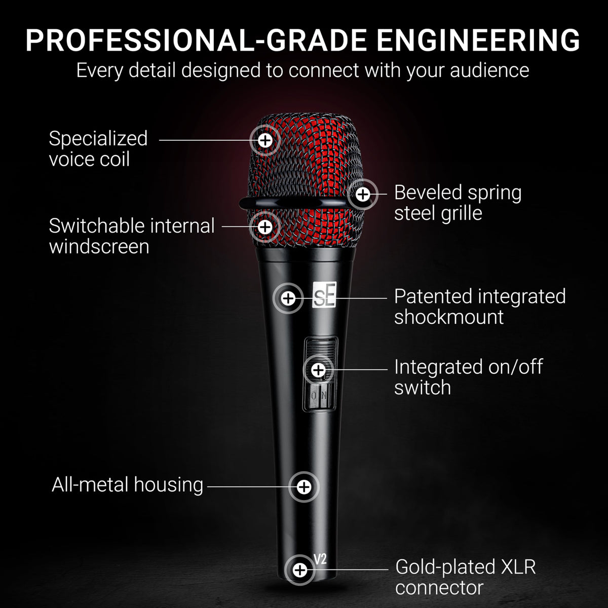 sE Electronics V2 SWITCH Dynamic Handheld Microphone